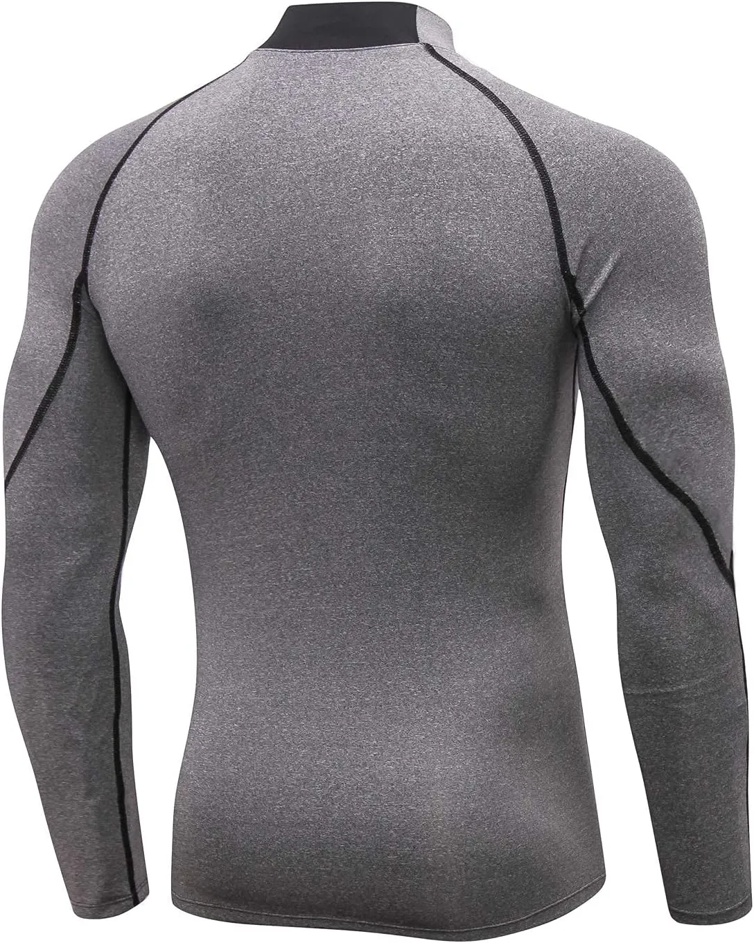 Mens 2 Pack Mock Turtleneck Compression Shirt Long Sleeve Sports Undershirt Athletic Baselayer Running T-Shirt