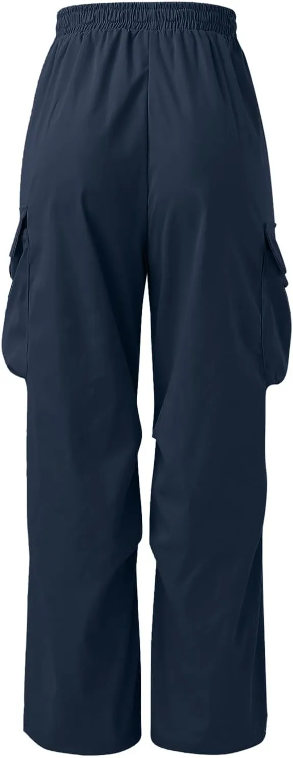 Men's Baggy Cargo Pants Casual Parachute Cargo Pants Elasticated Waist Loose Fit Outdoor Joggers Multi Pockets