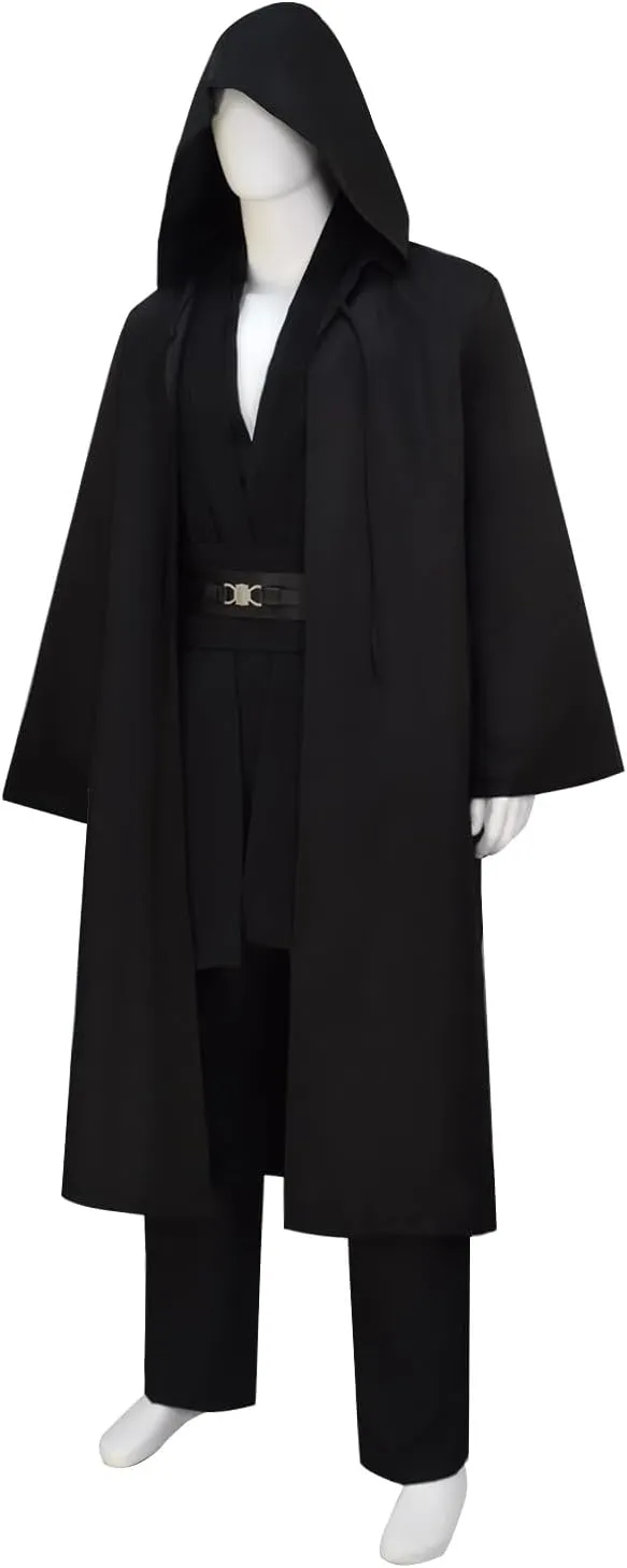 Men's Jedi Robe Costume Adult Halloween Tunic Hooded Robe Pants Uniform Anakin Outfits Cosplay Full Set