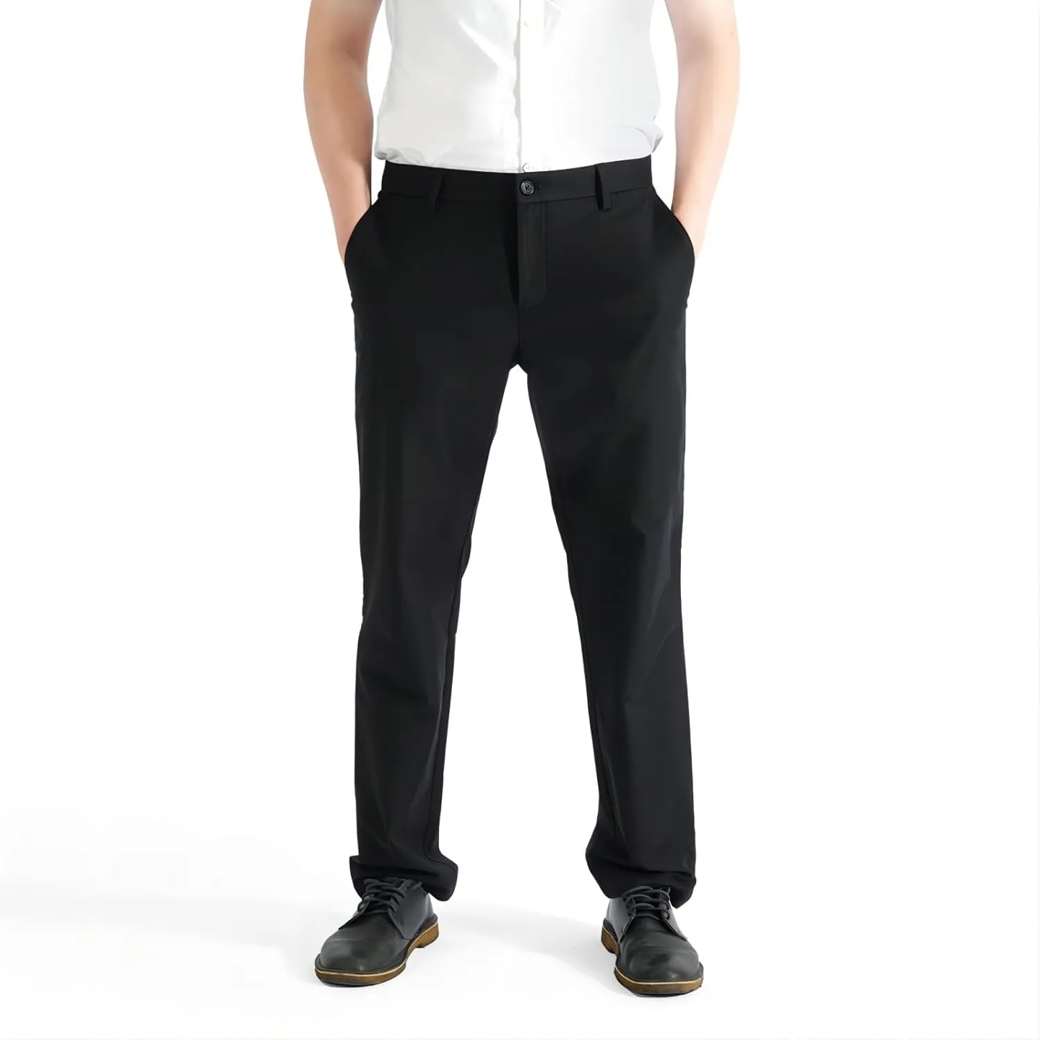 Men's Premium Formal Dress Slim Fit Casual Business Elastic Cotton Chino Pants for Work Weekend