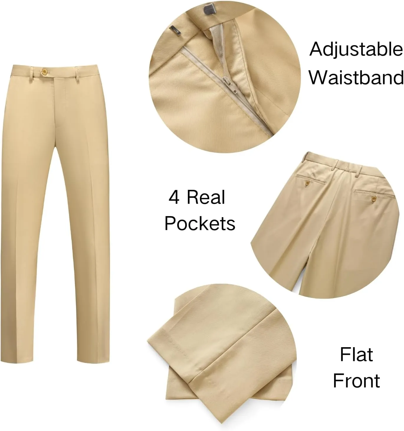 Men's Slim Fit 3-Piece Suit - One Button Wedding Prom Tuxedo, Includes Blazer, Vest, and Pants