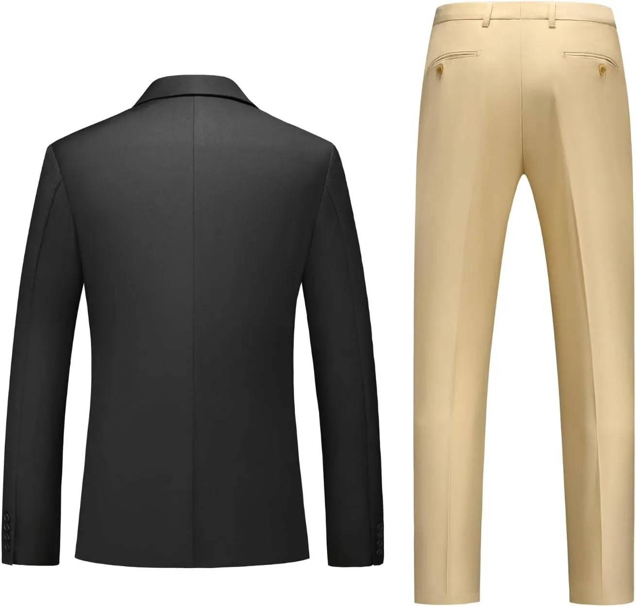 Men's Slim Fit 3-Piece Suit - One Button Wedding Prom Tuxedo, Includes Blazer, Vest, and Pants