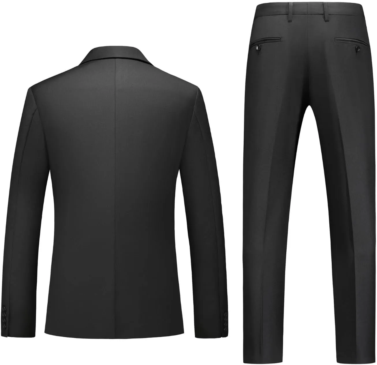 Men's Slim Fit 3-Piece Suit - One Button Wedding Prom Tuxedo, Includes Blazer, Vest, and Pants