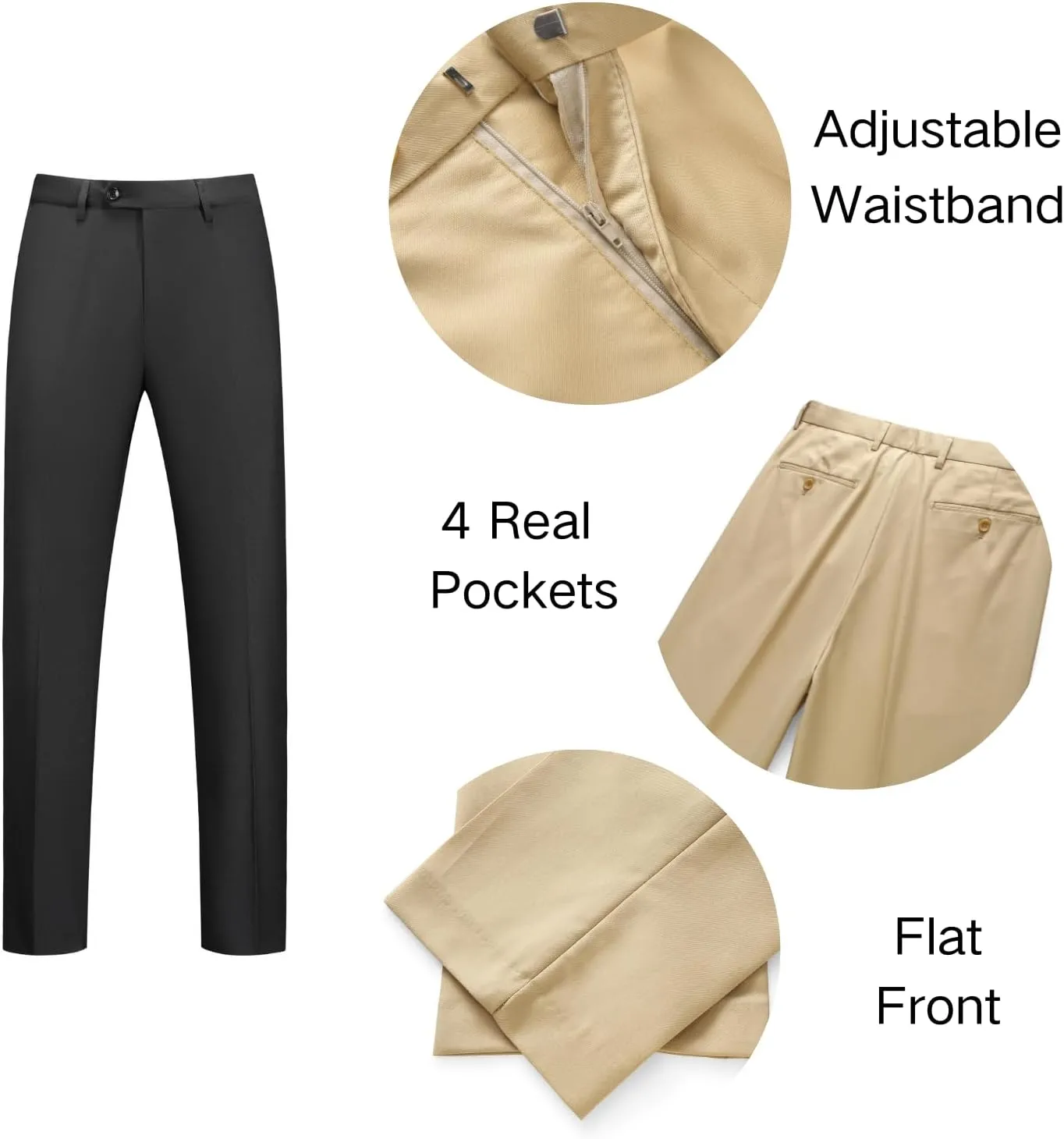 Men's Slim Fit 3-Piece Suit - One Button Wedding Prom Tuxedo, Includes Blazer, Vest, and Pants