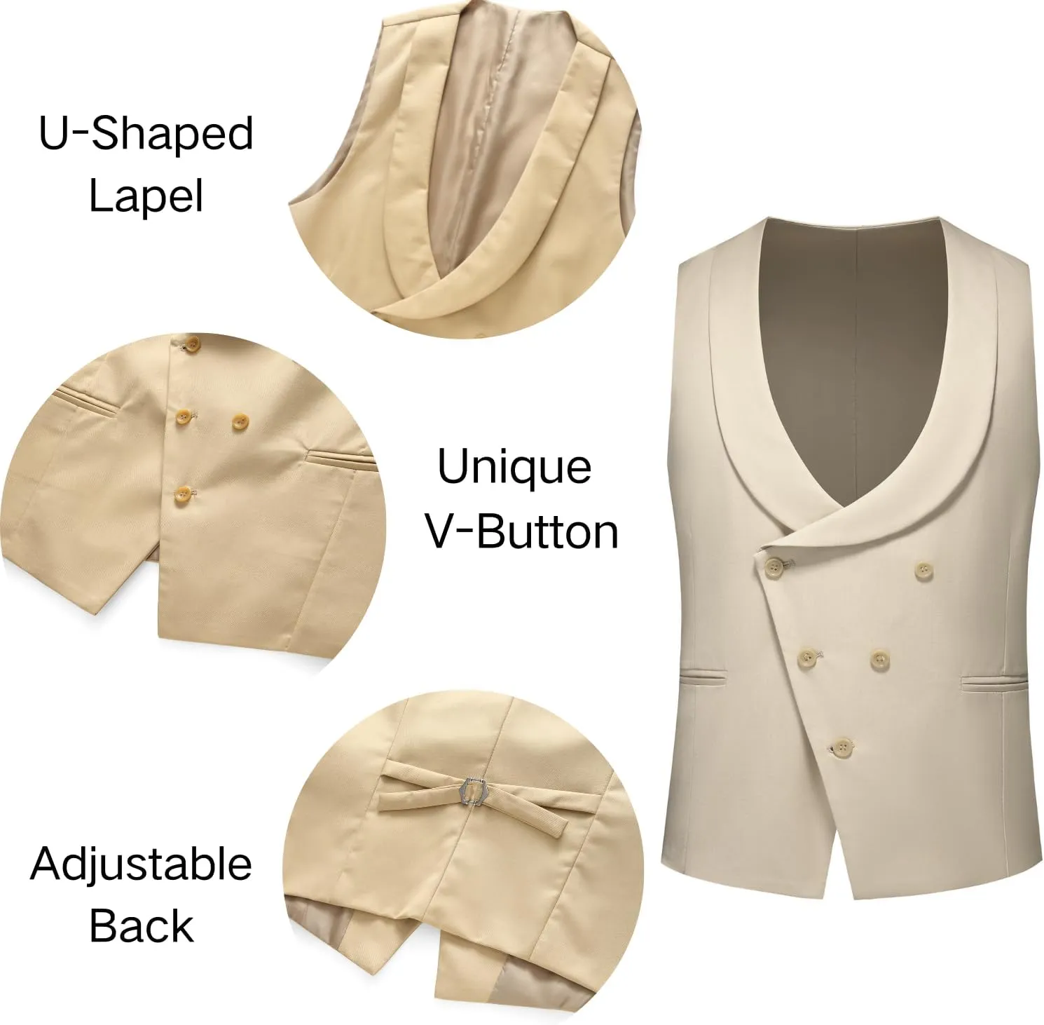 Men's Slim Fit 3-Piece Suit - One Button Wedding Prom Tuxedo, Includes Blazer, Vest, and Pants