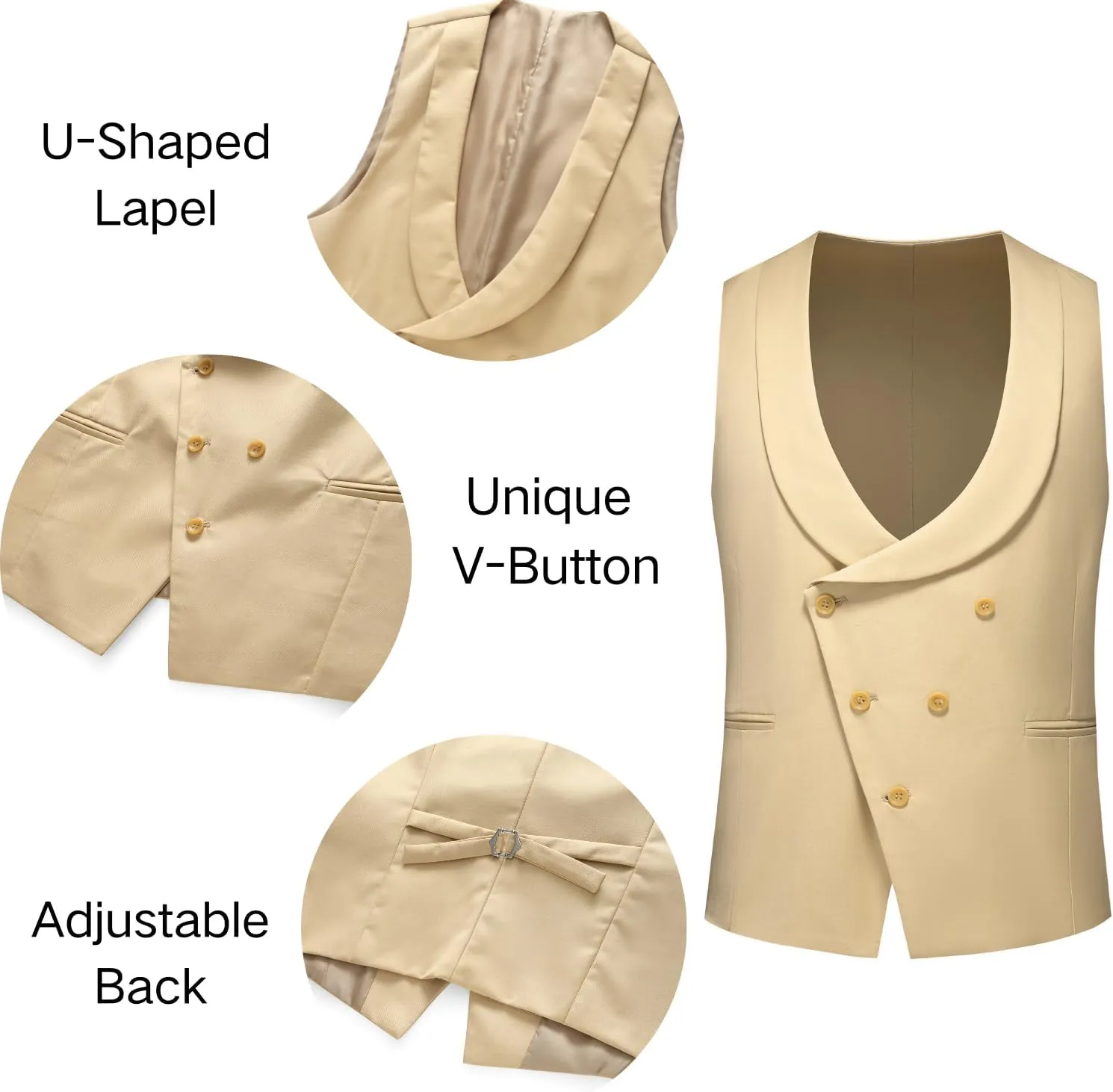 Men's Slim Fit 3-Piece Suit - One Button Wedding Prom Tuxedo, Includes Blazer, Vest, and Pants