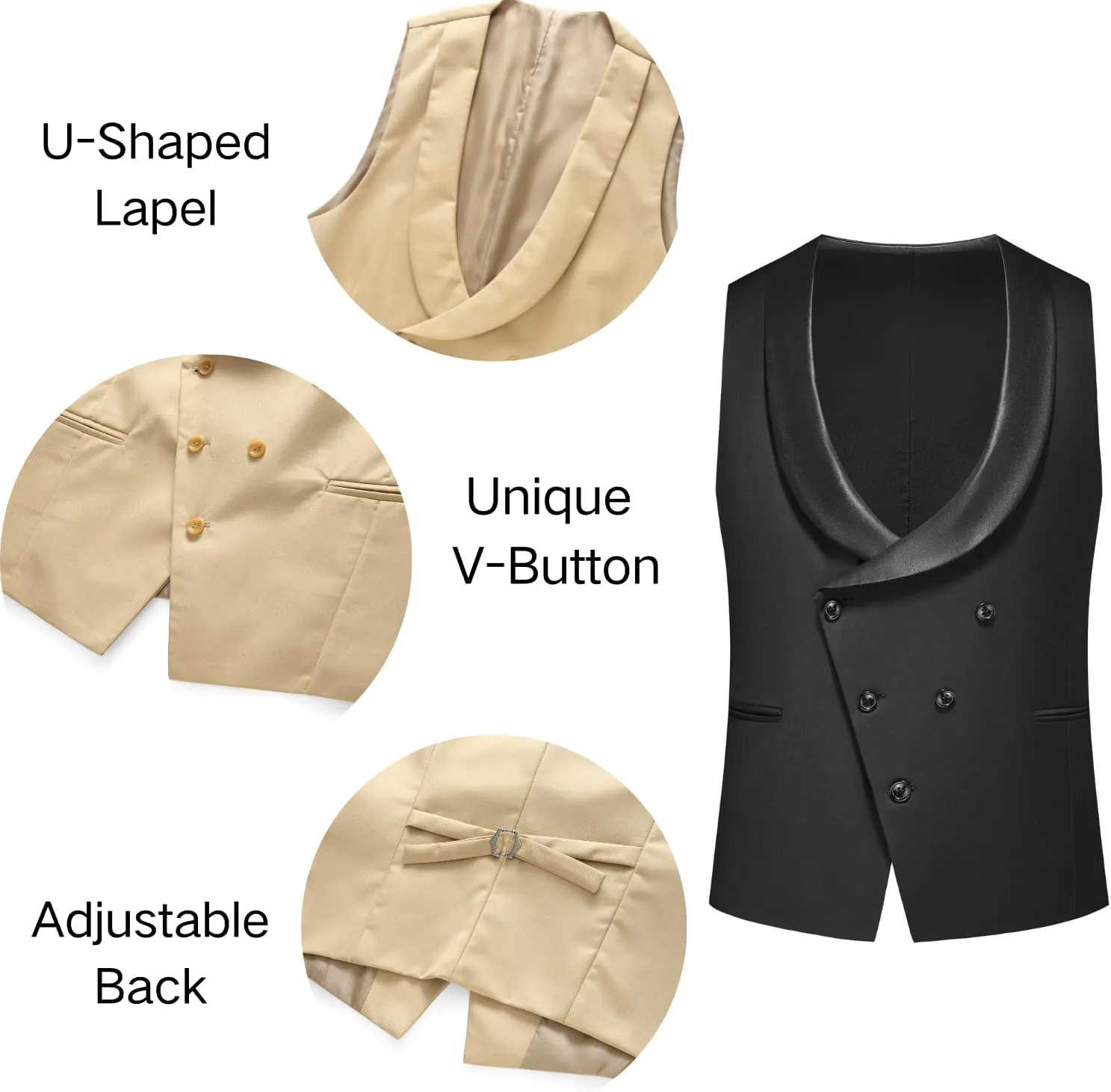 Men's Slim Fit 3-Piece Suit - One Button Wedding Prom Tuxedo, Includes Blazer, Vest, and Pants