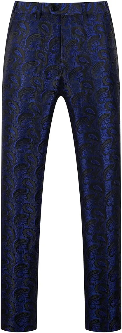 Mens Suits 3 Piece Slim Fit Tuxedo for Men Paisley Suit Prom Tux Shawl Lapel One Button Blazer Vest Pants Set