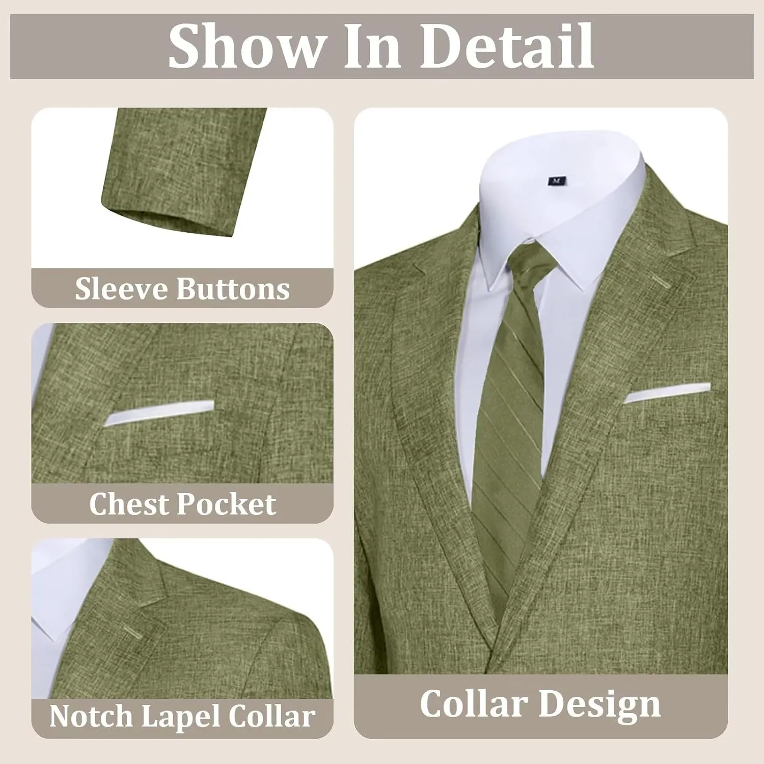 Mens Suits Classic Fit 2 Piece Lightweight Suit Set One Button Casual Jacket Blazer Pant for Men Wedding Bussiness