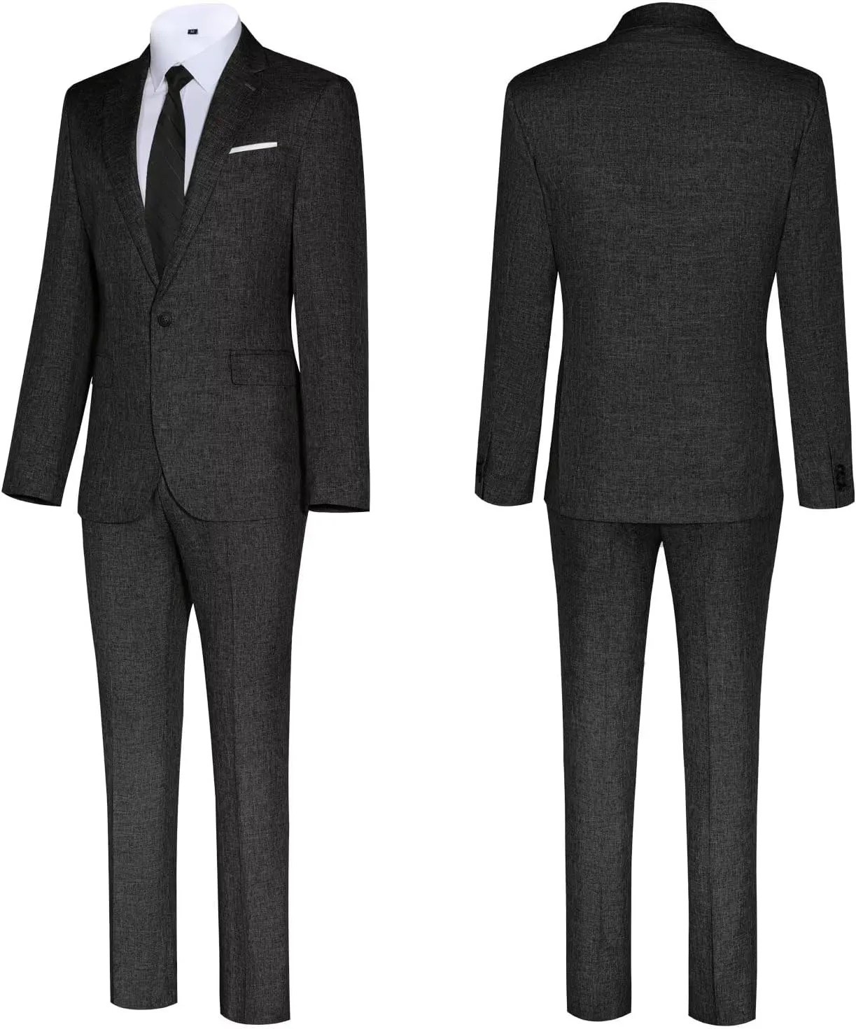 Mens Suits Classic Fit 2 Piece Lightweight Suit Set One Button Casual Jacket Blazer Pant for Men Wedding Bussiness