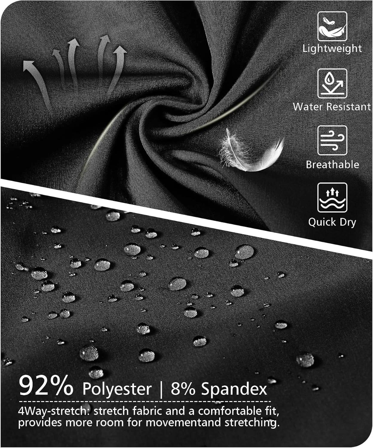 Men's Sweatpants Lightweight Workout Pants with Zipper Pockets Elastic Waist Athletic Pants for Men Exercise Jogging Hiking