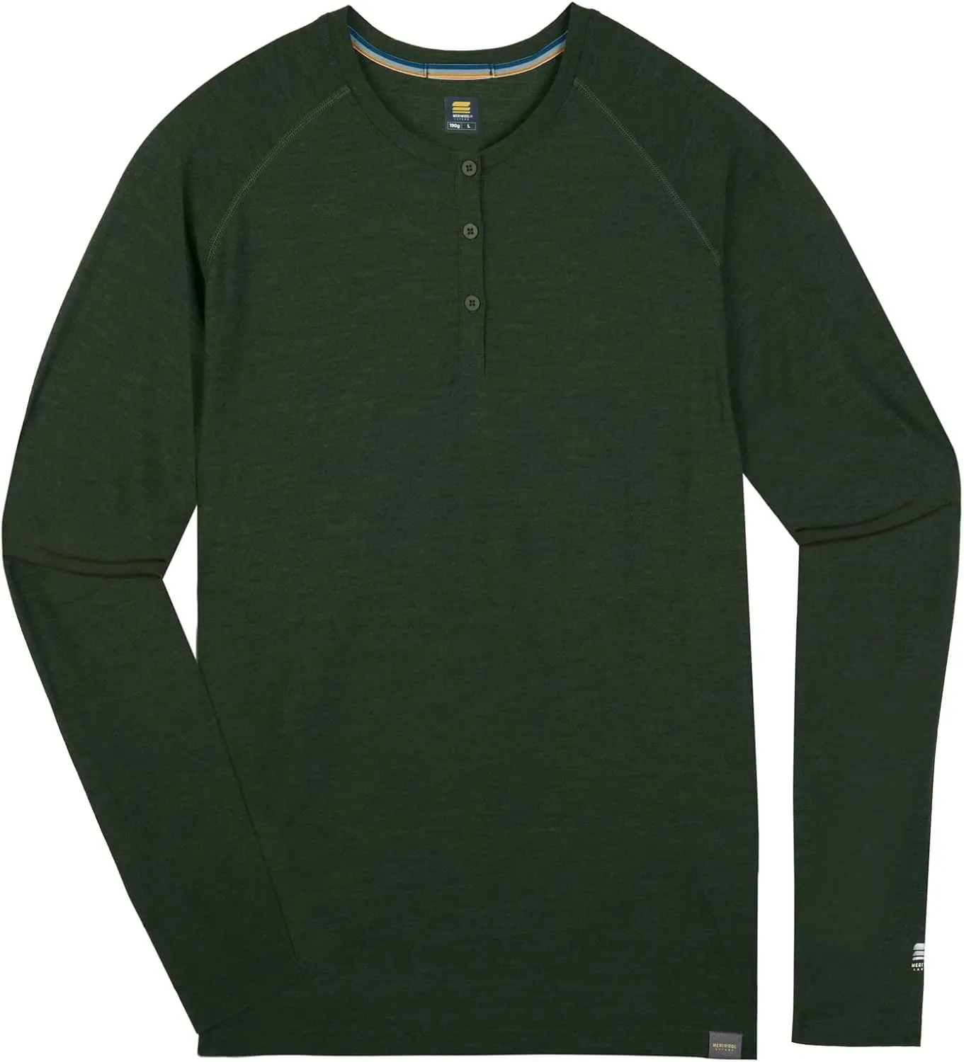 MERIWOOL Men's Base Layer Long Sleeve Henley - Lightweight Merino Wool Thermal