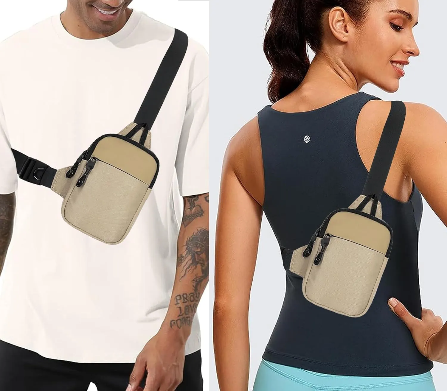Mini Sling Bag Men Women Small Crossbody Bag Waterproof Phone Chest Bag Fanny Packs Personal Pocket Bag Hiking Backpack