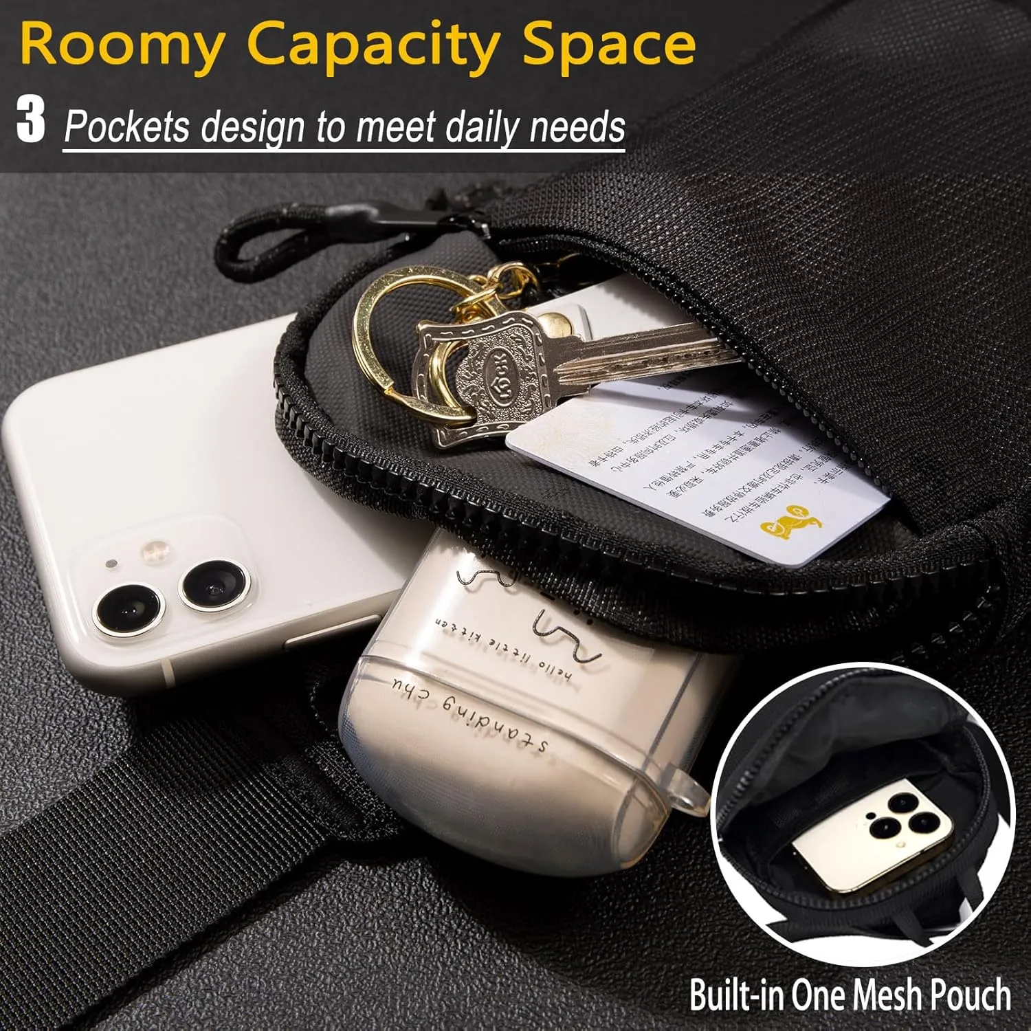 Mini Sling Bag Men Women Small Crossbody Bag Waterproof Phone Chest Bag Fanny Packs Personal Pocket Bag Hiking Backpack