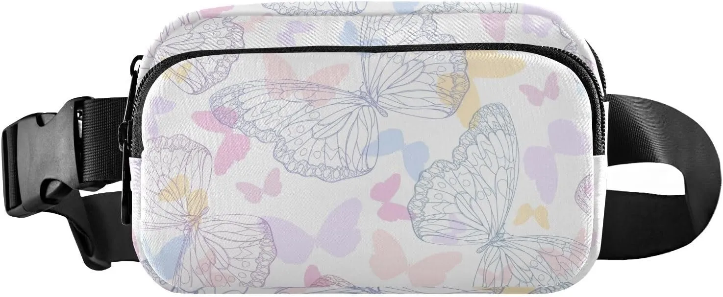 Minimalist Butterfly Crossbody Bag for Women, Adjustable Belt Bag Fanny Packs, Fashion Waist Packs for Travel Running Workout