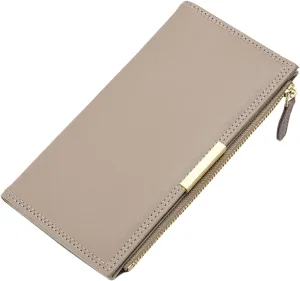 Minimalist Leather Front Pocket Wallets for Women Small Pu Leather Wallet Bag Women's Convely Essential Wristlet