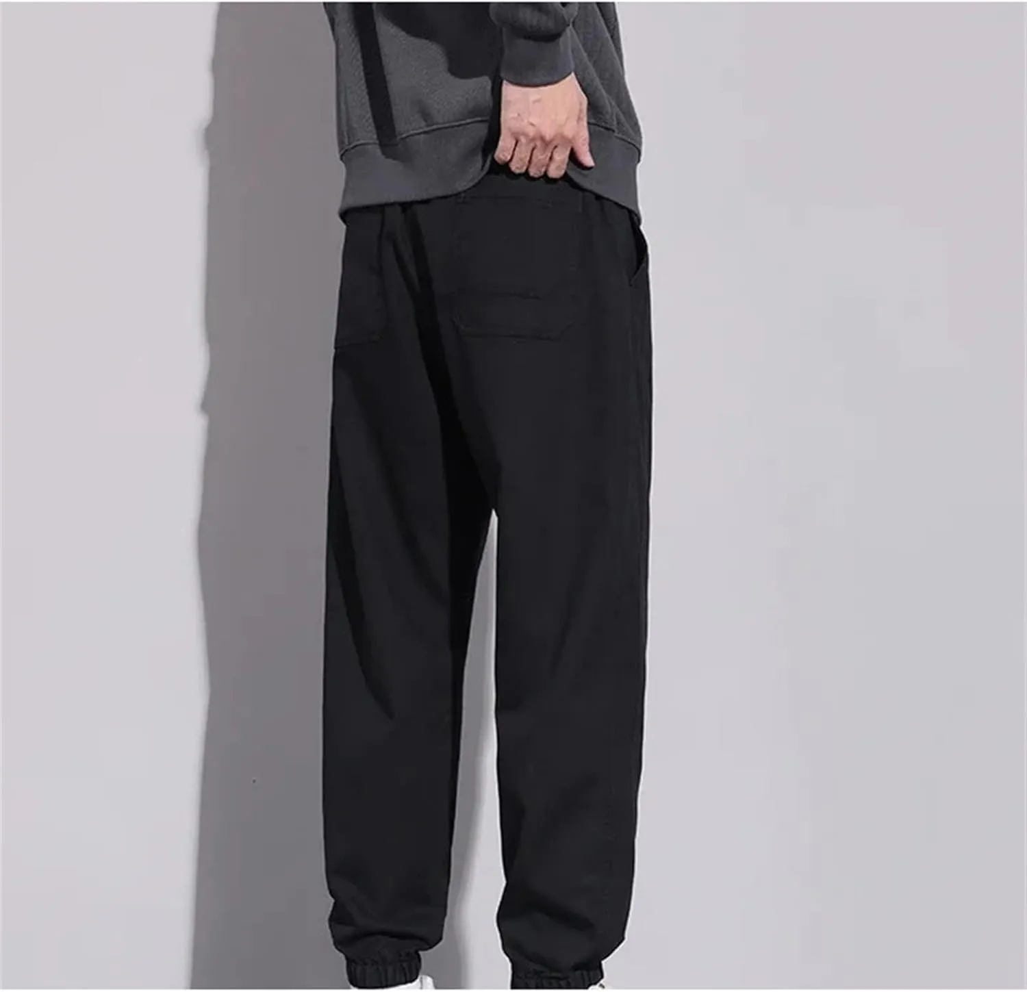 Mnjyihy Men's Casual Harem Pants Fashion Elastic Waist Drawstring Baggy Trousers Jogging Sweatpants