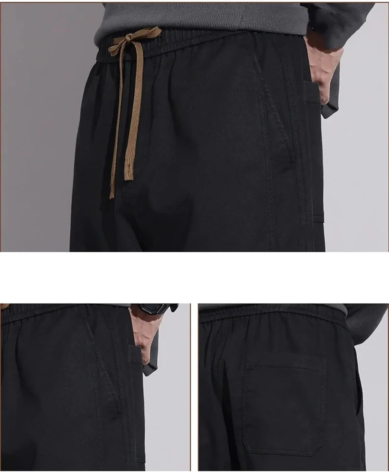Mnjyihy Men's Casual Harem Pants Fashion Elastic Waist Drawstring Baggy Trousers Jogging Sweatpants