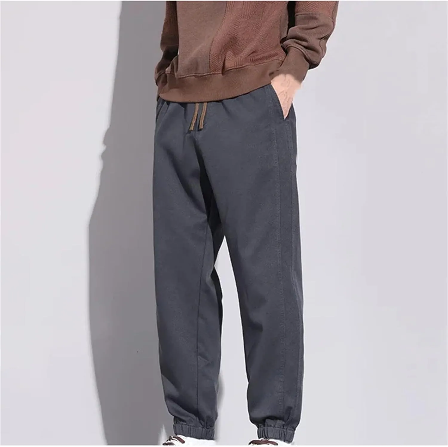Mnjyihy Men's Casual Harem Pants Fashion Elastic Waist Drawstring Baggy Trousers Jogging Sweatpants