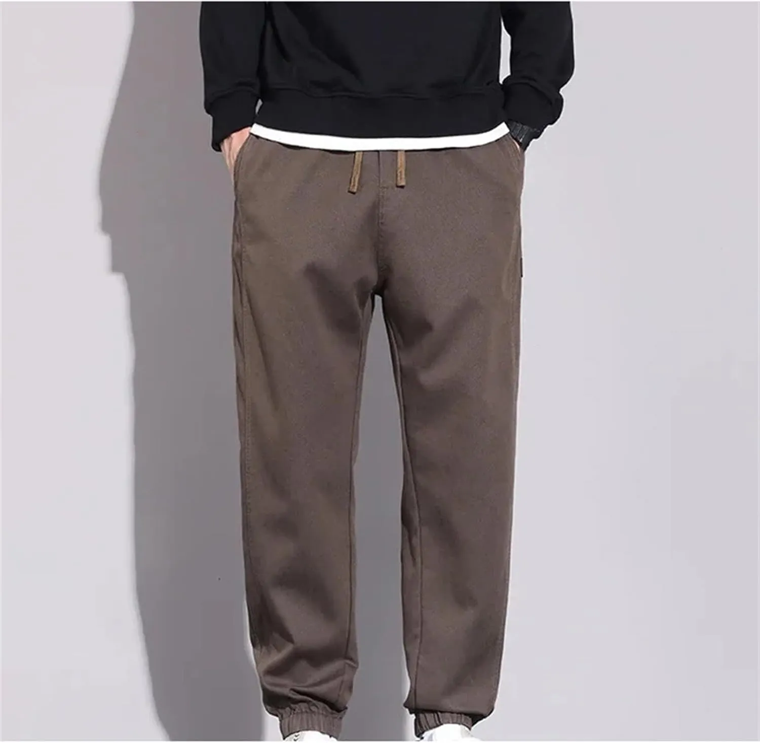 Mnjyihy Men's Casual Harem Pants Fashion Elastic Waist Drawstring Baggy Trousers Jogging Sweatpants