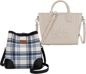 Montana West Lee Tote & Bucket Bag Combo  Minimalist Vegan Leather & Plaid Duo for Everyday Style