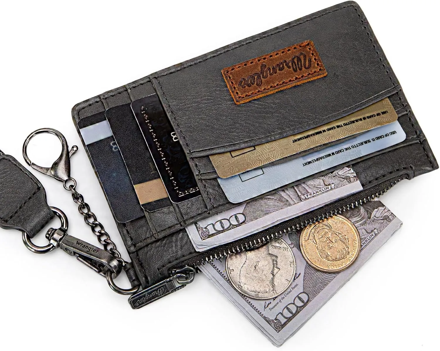 Montana West X Wrangler Card Holder RFID Credit Card Holder for Women Small Card Wallet Keychain Wallet with Wristlet Strap
