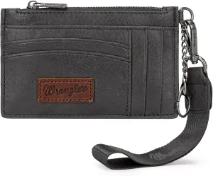 Montana West X Wrangler Card Holder RFID Credit Card Holder for Women Small Card Wallet Keychain Wallet with Wristlet Strap