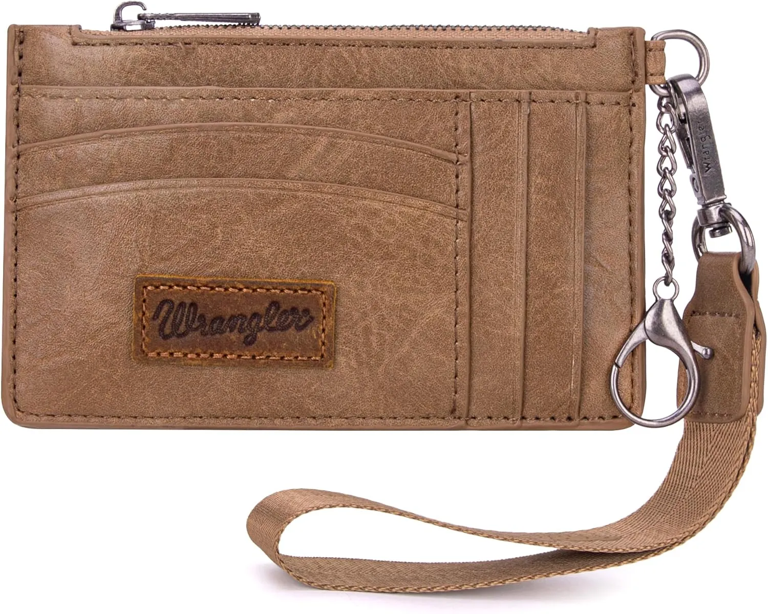 Montana West X Wrangler RFID Credit Card Holder Small Card Wallets for Women Slim Wallet Keychain Women Card Holder with Wristlet Strap