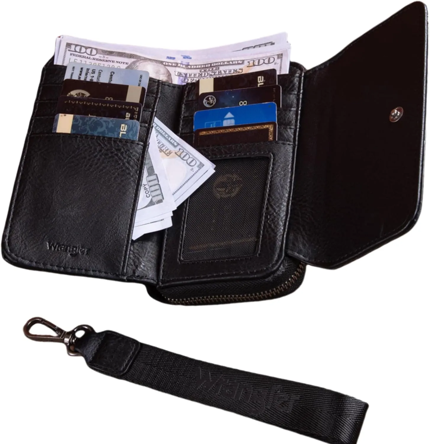 Montana West X Wrangler Wallet Purse for Women Minimalist Wristlet Wallet with RFID Blocking Credit Card Holder