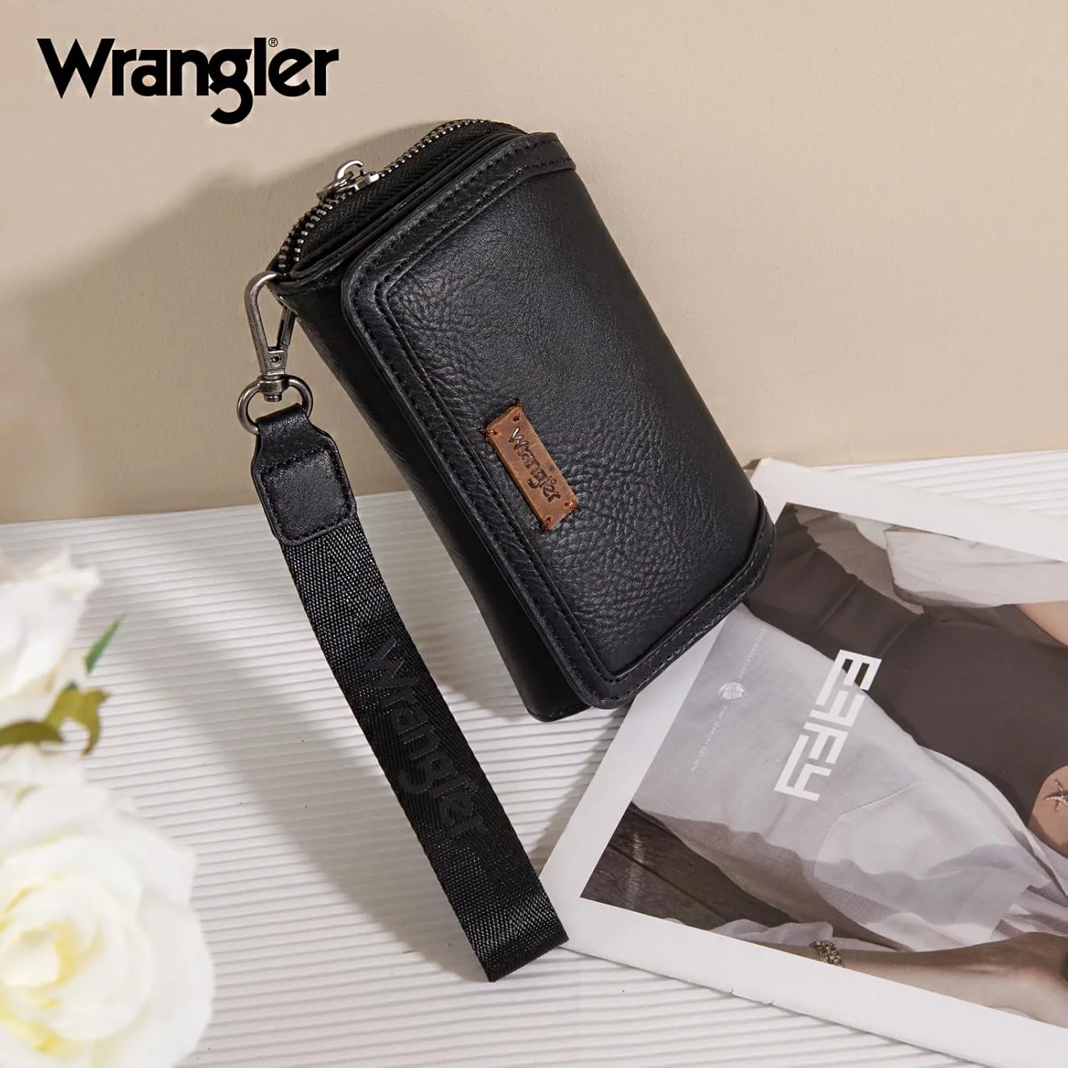 Montana West X Wrangler Wallet Purse for Women Minimalist Wristlet Wallet with RFID Blocking Credit Card Holder