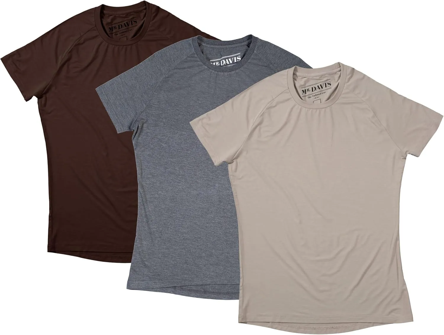 Mr. Davis Men's Bamboo Viscose Tailored Cut Crew Neck Undershirt 3 Pack