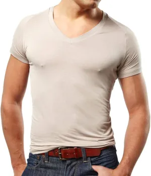 Mr. Davis Men's Bamboo Viscose Tailored Cut Stylish V Neck Undershirt - 6 Pack