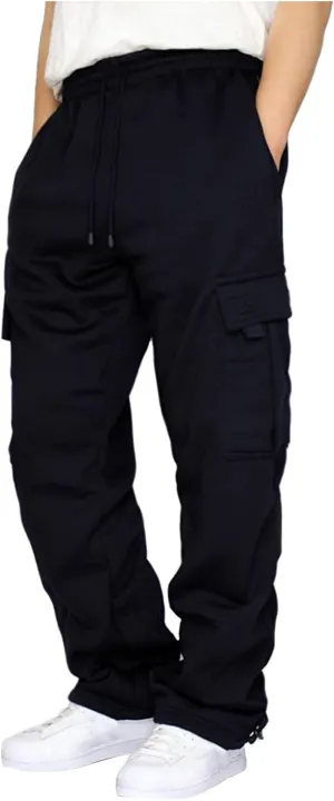 Muscularfit Mens Lounge Pants with Pockets Causal Fashion Stretch Waist Cargo Pant Drawstring Solid Athletic Fall Sweatpants