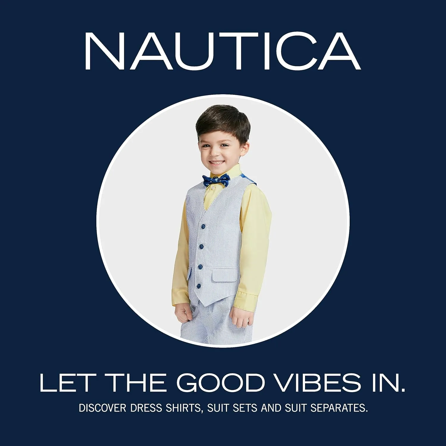 Nautica Baby Boys' 4-Piece Tuxedo with Dress Shirt, Bow Tie, Jacket, and Pants