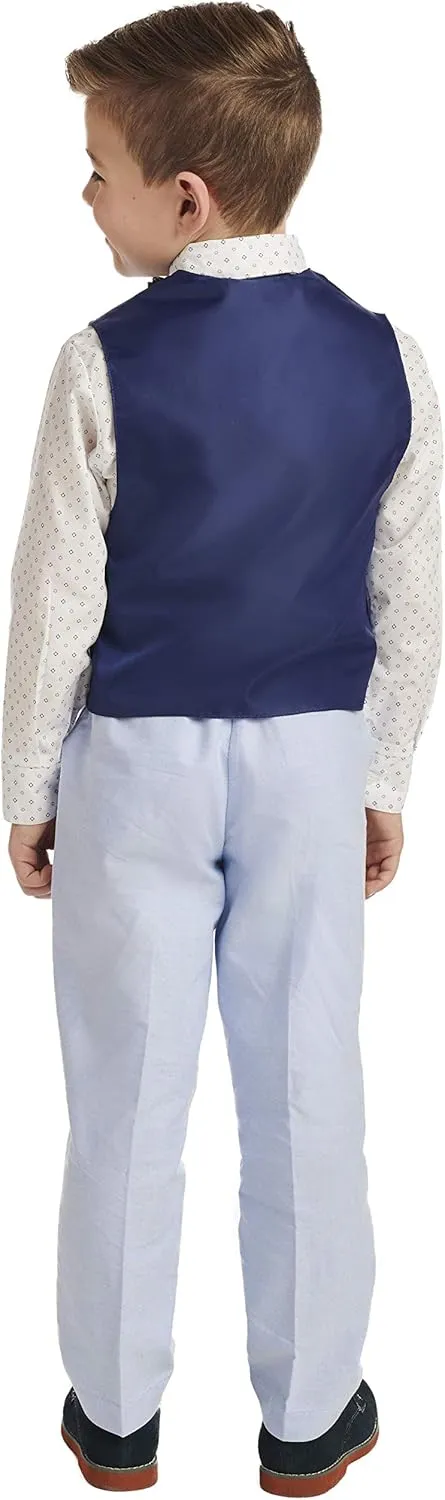 Nautica Boys' 4-Piece Legacy Formal Set, Includes Vest, Pants, Dress Shirt, and Tie
