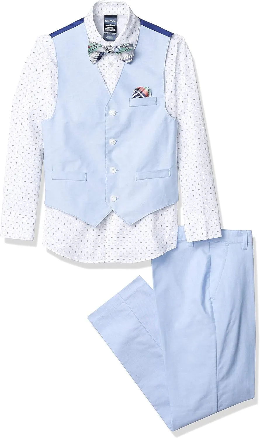 Nautica Boys' 4-Piece Legacy Formal Set, Includes Vest, Pants, Dress Shirt, and Tie