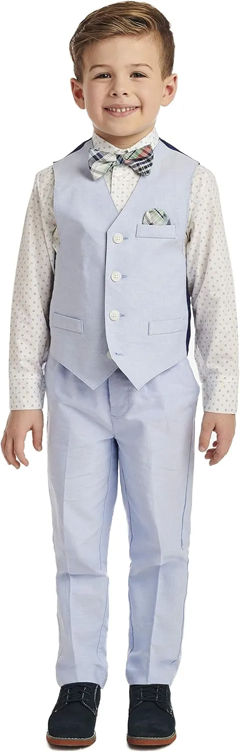 Nautica Boys' 4-Piece Legacy Formal Set, Includes Vest, Pants, Dress Shirt, and Tie