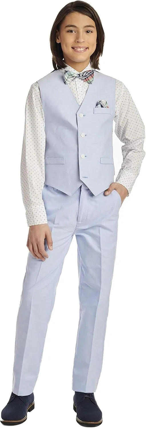 Nautica Boys' 4-Piece Legacy Formal Set, Includes Vest, Pants, Dress Shirt, and Tie