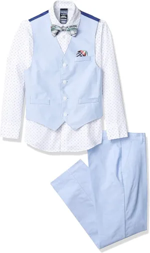 Nautica Boys' 4-Piece Legacy Formal Set, Includes Vest, Pants, Dress Shirt, and Tie