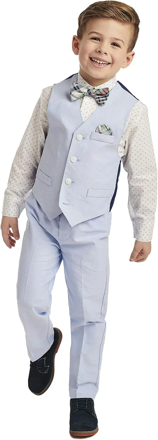 Nautica Boys' 4-Piece Legacy Formal Set, Includes Vest, Pants, Dress Shirt, and Tie