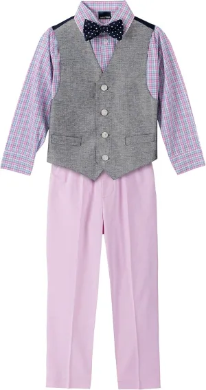 Nautica Boys' 4-Piece Legacy Formal Set, Includes Vest, Pants, Dress Shirt, and Tie