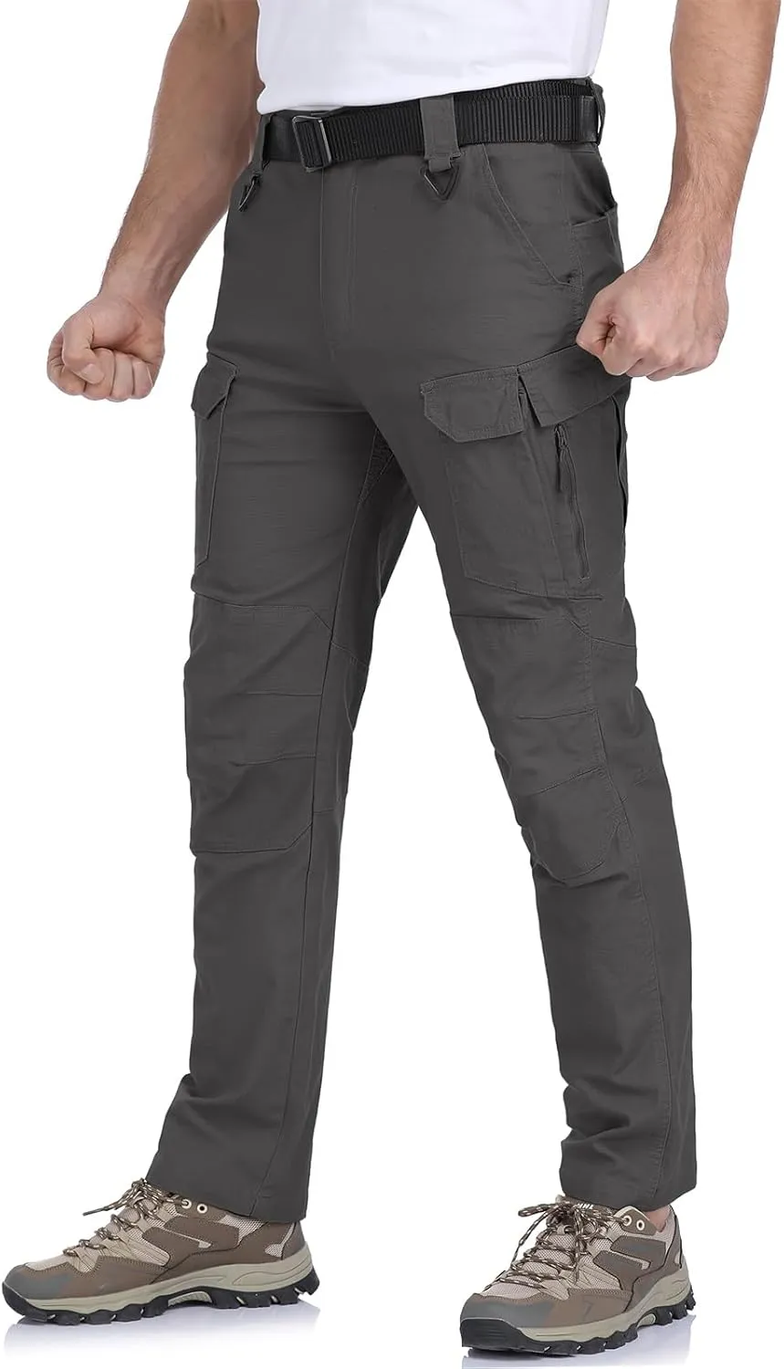 NAVEKULL Men's Flex Tactical Pants Cotton Stretch Work Cargo Pants Lightweight EDC Outdoor Hiking Trousers