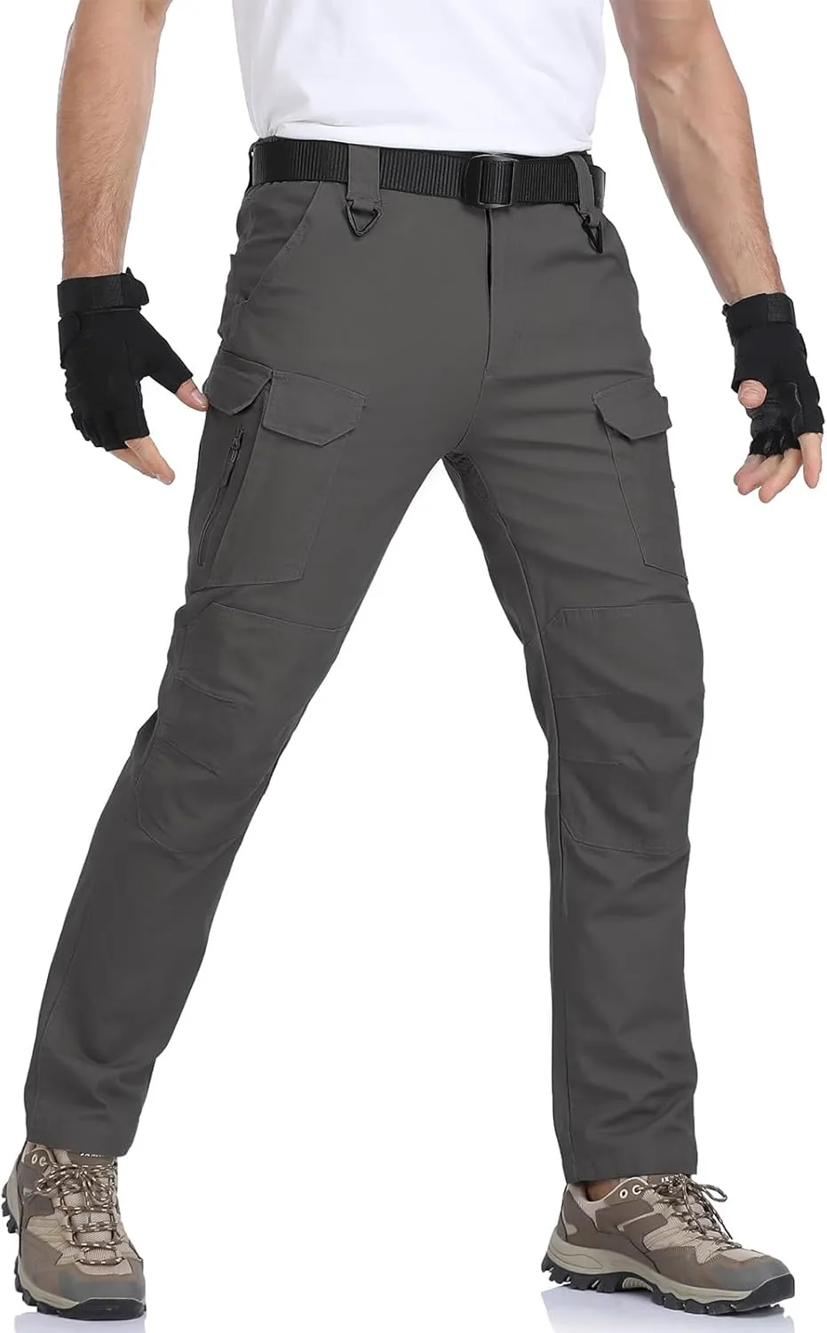 NAVEKULL Men's Flex Tactical Pants Cotton Stretch Work Cargo Pants Lightweight EDC Outdoor Hiking Trousers