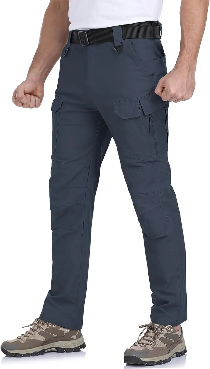 NAVEKULL Men's Flex Tactical Pants Cotton Stretch Work Cargo Pants Lightweight EDC Outdoor Hiking Trousers
