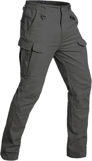 NAVEKULL Men's Flex Tactical Pants Cotton Stretch Work Cargo Pants Lightweight EDC Outdoor Hiking Trousers