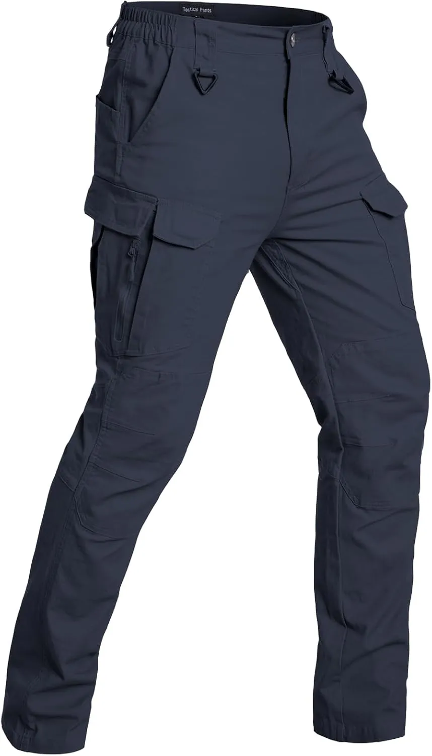 NAVEKULL Men's Flex Tactical Pants Cotton Stretch Work Cargo Pants Lightweight EDC Outdoor Hiking Trousers