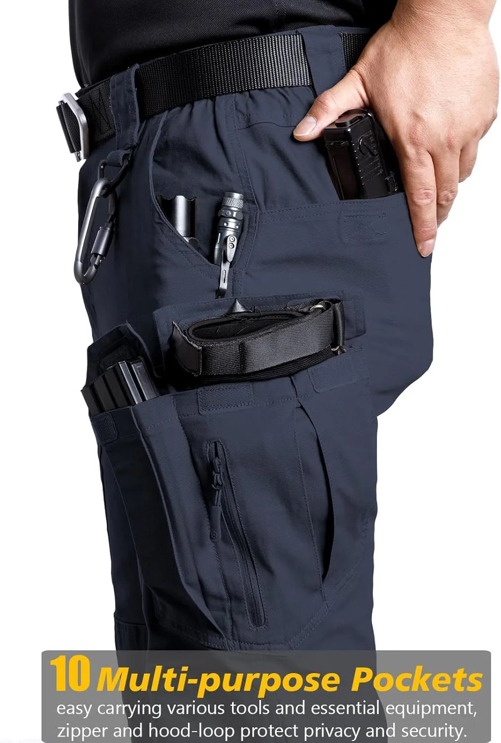 NAVEKULL Men's Flex Tactical Pants Cotton Stretch Work Cargo Pants Lightweight EDC Outdoor Hiking Trousers