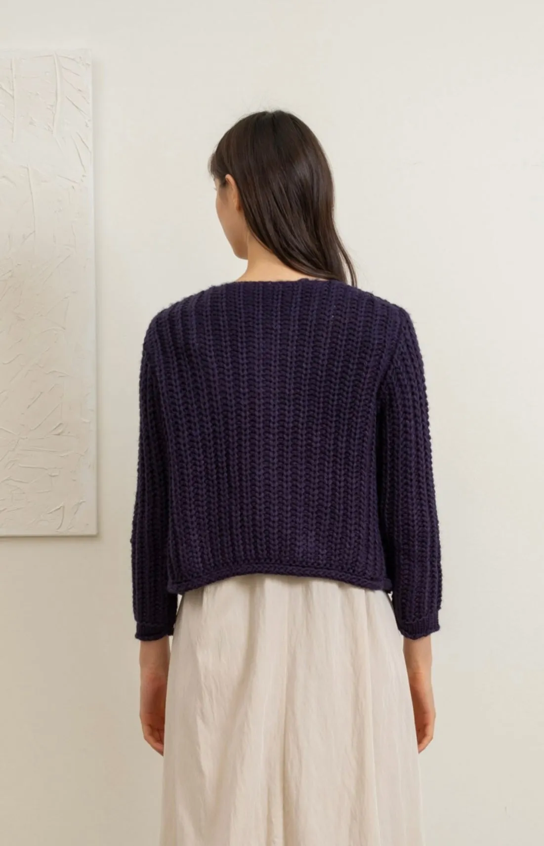Navy Chunky Knit Cardigan