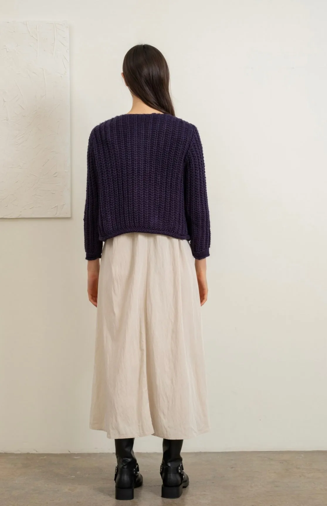 Navy Chunky Knit Cardigan