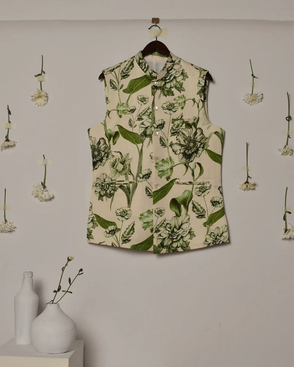 Olive Brava Kurta & Pajama Bandi Set